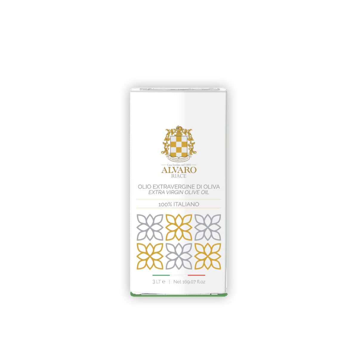 Olio extravergine di oliva in latta da 3 litri, prodotto di alta qualità, ideale per cucina e condim.